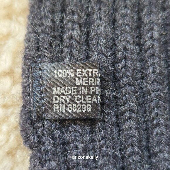 NWOT Extra Fine Merino Wool Scarf Italian Yarn Charcoal Grey Ribbed - Picture 5 of 13